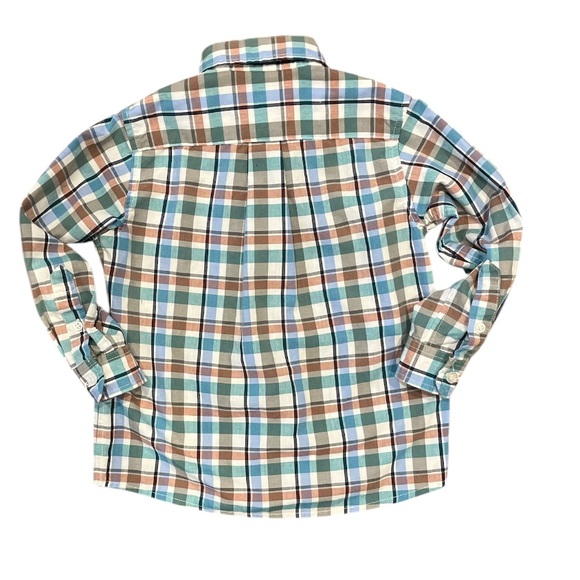 Boys J. Bailey Roscoe 2T Green Blue & Brown Plaid Longsleeve Button Down Shirt - Picture 2 of 9